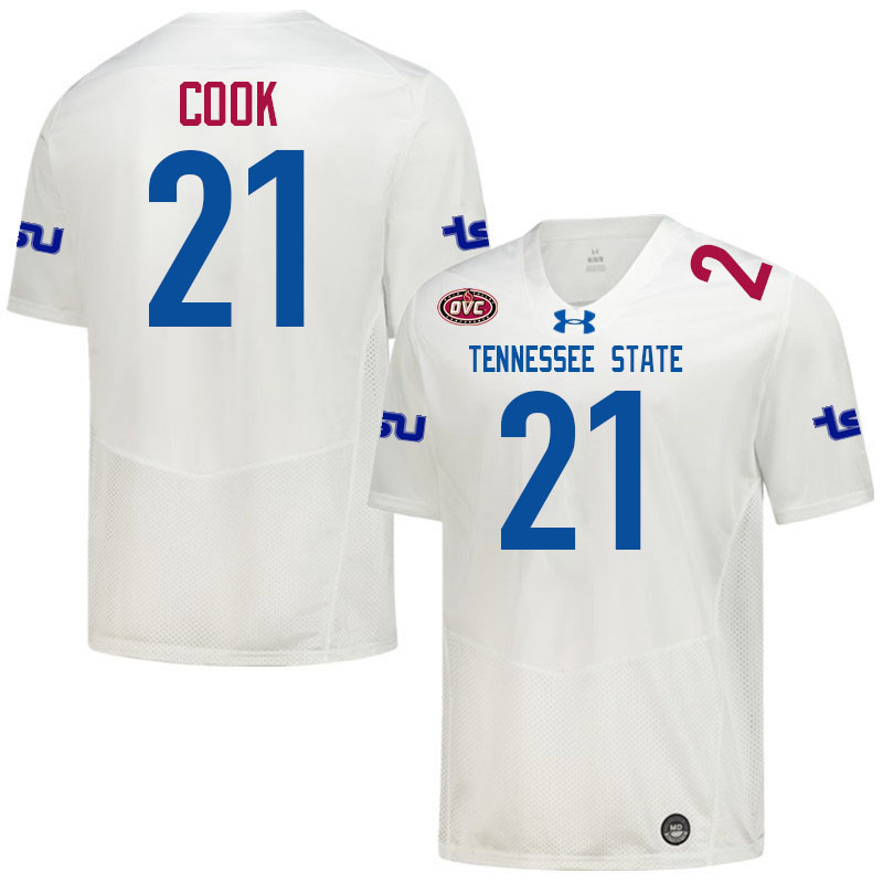 Tennessee State Tigers #21 Jayden Cook College Football Jerseys,Uniforms-White